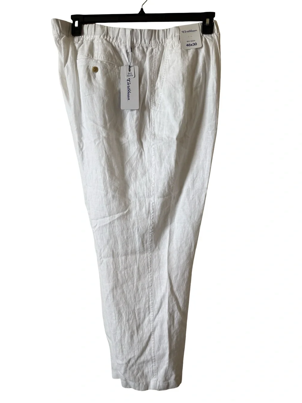 Roundtree Caribbean  Big Man Linen Drawstring Elastic Waist Pants 48x30 NWT